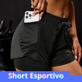Short  com bolsos para mulheres, leggings falsos de ioga de duas peças, corrida e treinamento